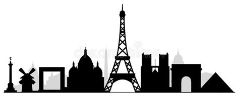 Paris City Buildings Silhouette Skyline Stock Illustration - Image: 62627214