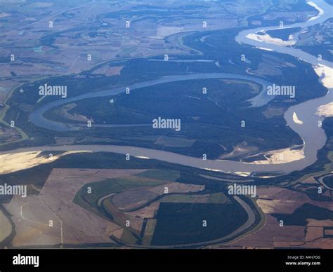 Aerial view of a river meander Stock Photo - Alamy