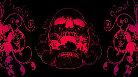 Red Skull Flowers Black Background 4k Wallpaper,HD Artist Wallpapers,4k Wallpapers,Images ...