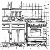 Kitchen Free Coloring Pages  & Printable sketch template