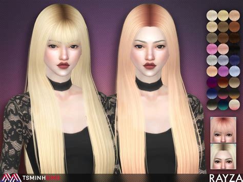 RAYZA ( HAIR 56 - SET ) | Sims hair, Sims 4, Sims