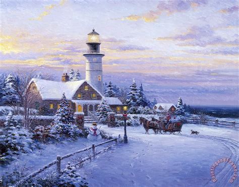 Ghambaro Winter Lighthouse painting - Winter Lighthouse print for sale