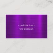 Purple metallic minimalist elegant QR code Business Card | Zazzle