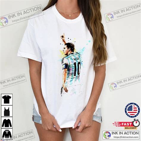 Lionel Messi Graphic T-Shirt M10 GOAT Argentina Jersey Shirt - Print ...