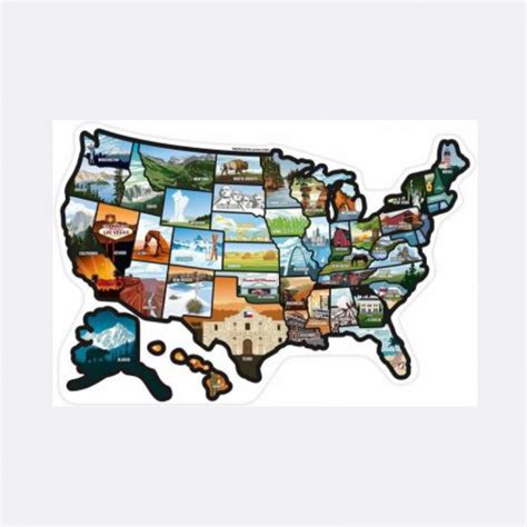 RV State Sticker Travel Map of The United States