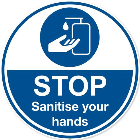 Stop sanitise your hands Sign