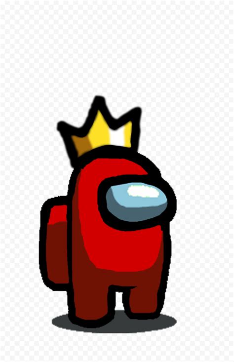 HD Among Us Red Crewmate Character With Crown Hat PNG | Citypng