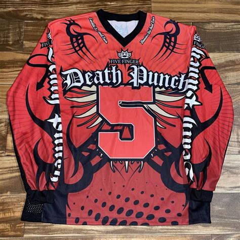 RARE Five Finger Death Punch Jersey Shirt Heavy Metal 5FDP Men’s Size Large L | SidelineSwap