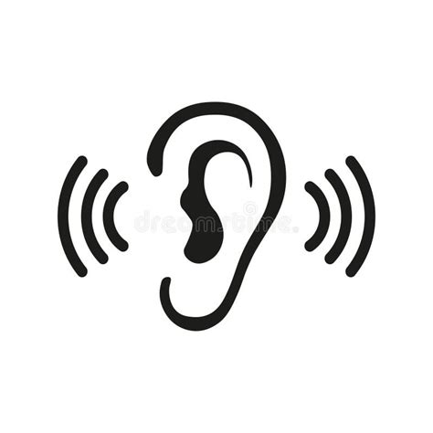 Ear Listening Hearing Audio Sound Waves Vector Icon Stock Vector ...