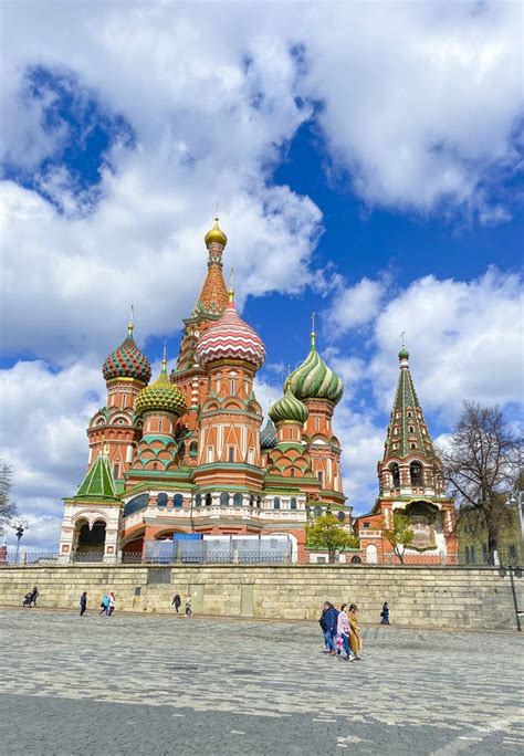 St. Basil`s Cathedral, at Sunset on Red Square with a Blue Sky Editorial Image - Image of city ...