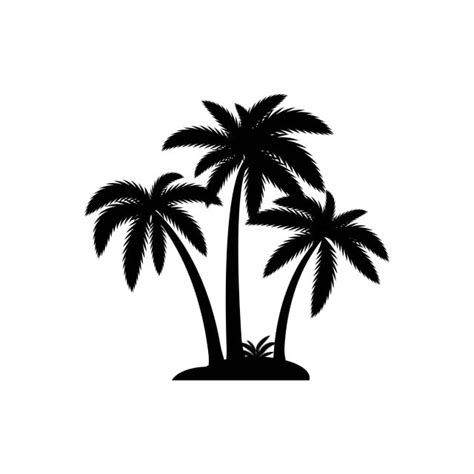 Palm Tree Logo Silhouette PNG Images, Palm Tree Summer Logo Template, Art, Beach, Black PNG ...