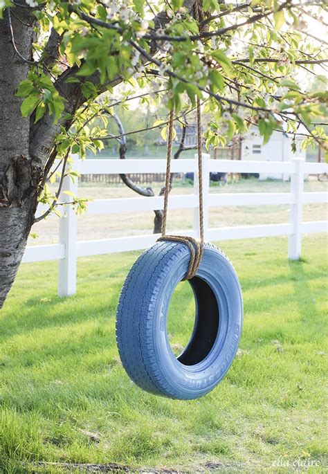 Easy DIY Tire Swing - Ella Claire & Co.