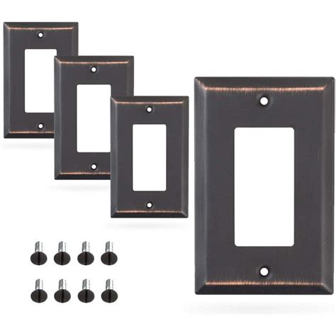 Sleeklighting 4 Pack Decorative Oil Rubbed Bronze Outlet Covers | 1 Gang Decorator - Walmart.com ...