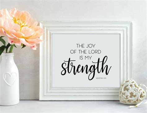 The JOY of the LORD is My STRENGTH Bible Verse Print Gift for - Etsy ...