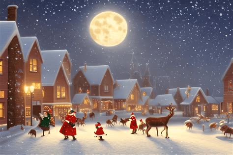 Christmas Village in the Snow by Thomas Kincade · Creative Fabrica