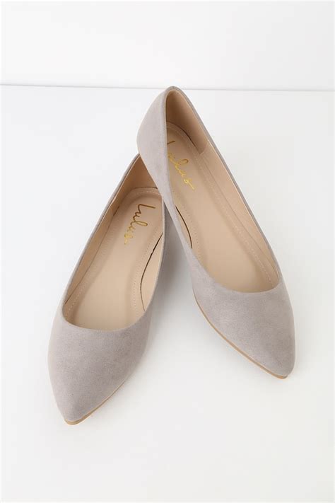 Chic Grey Flats - Suede Flats - Vegan Flats - Classic Flats - Lulus