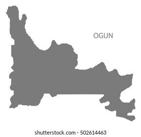 Ogun Nigeria Map Grey Stock Vector (Royalty Free) 502614463