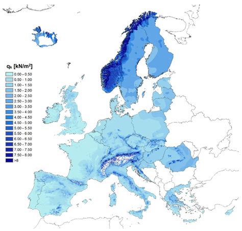 European ground snow load map, resulting from the current set of ...