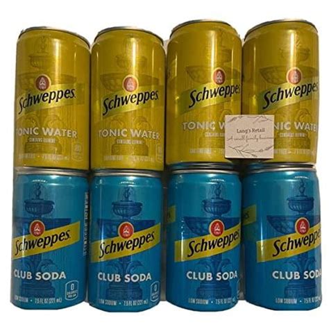 Tonic Water And Club Soda Mini Cans, Pack Of 8, Bundled With Lang's ...