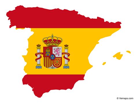 Flag Map of Spain | Free Vector Maps