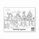 Teamwork Life Skills Coloring Sheet – Kids Love sketch template