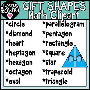 Math Shapes Clipart, Gifts by Teacher Karma | Teachers Pay Teachers