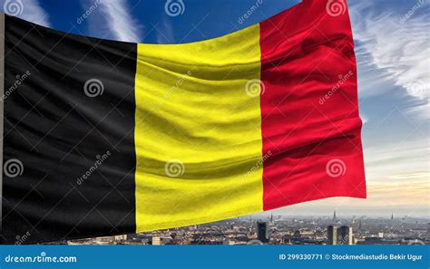 Waving Belgium Flag. stock illustration. Illustration of horizontal ...