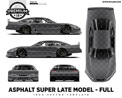 Asphalt Super Late model - Full 'Premium' Vector Template - Pixelsaurus