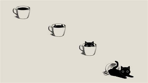 black cat on white cup clip art #anime #manga #minimalism simple ...