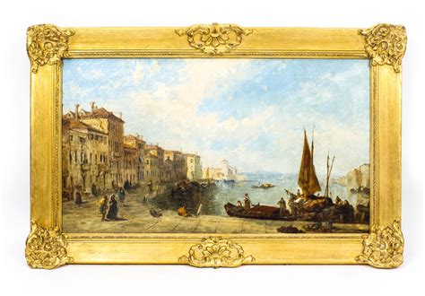 Antique Oil Painting Venetian Scene of The Grand Canal J.Vivian 19th C ...