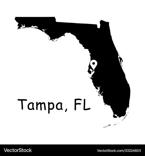 1315 tampa fl on florida state map Royalty Free Vector Image