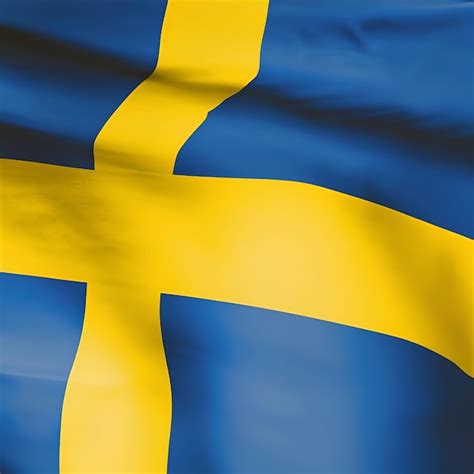 Premium AI Image | sweden flag waving in the wind