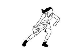 African-American Female Basketball Player SVG Cut file by Creative ...