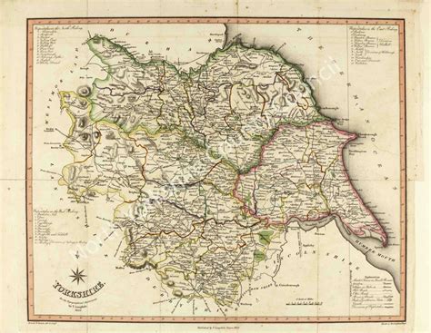 Historic map of Yorkshire 1822