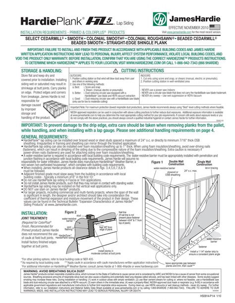 2010 Hardiplank Lap Siding Installation Instructions