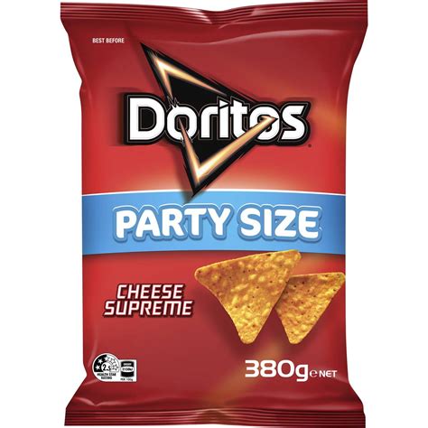 Doritos Corn Chips Cheese Supreme Party Size 380g | Woolworths