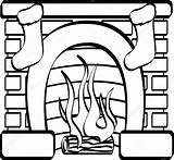 Christmas Fireplace Coloring Pages sketch template
