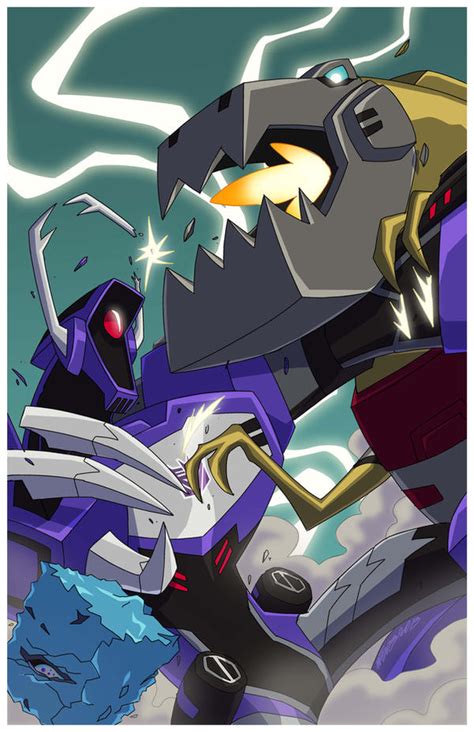 TFA Print Botcon Shockwave vs Grimlock print by MarceloMatere on DeviantArt