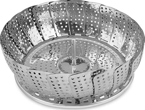 Vegetable Steamer Basket – 100 Percent Premium Stainless Steel – 18 x 28 cm – Folding ...