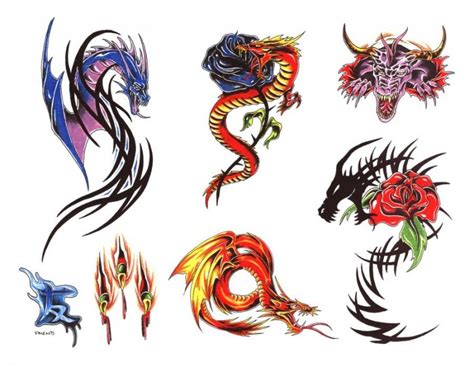 Fantastic traditional coloured dragon tattoo designs - Tattooimages.biz