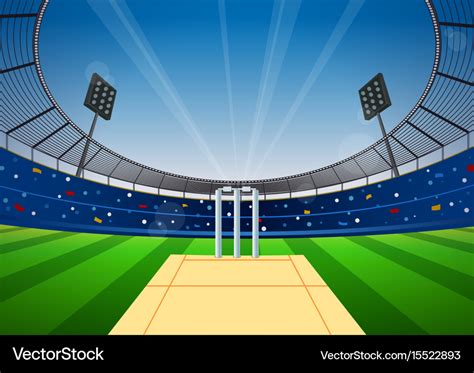 Cricket stadium background Royalty Free Vector Image