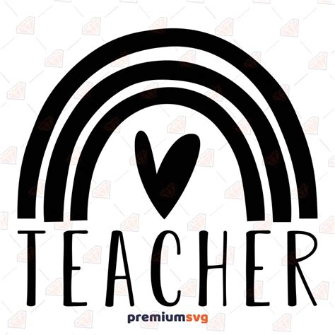 Teacher with Boho Rainbow SVG File | PremiumSVG