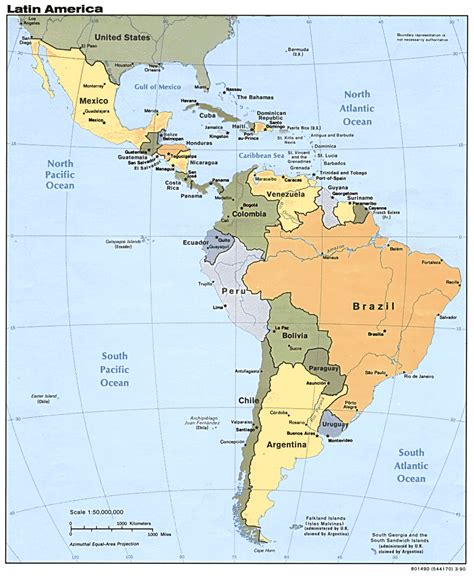 Map Of Central America And South America With Capitals