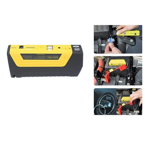 12V Portable Car Jump Starter with Jumper Cables Auto Battery Booster ...