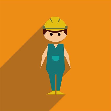 Flat web icon with long shadow man worker vector eps ai | UIDownload