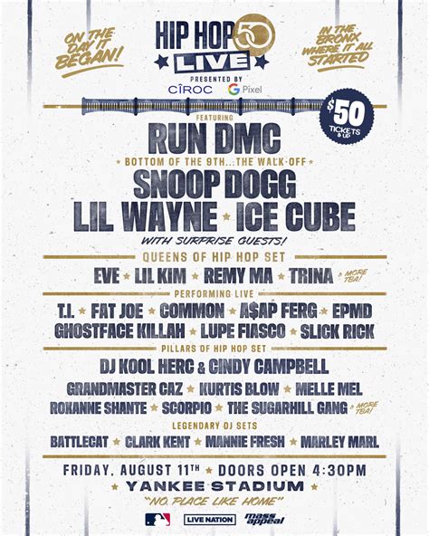 Hip Hop 50 Live: Yankee Stadium Concert Lineup Announced