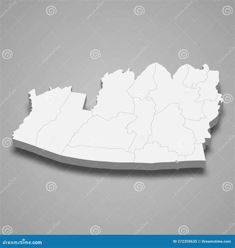 3d Isometric Map of Escuintla is a Province of Guatemala Stock Vector ...