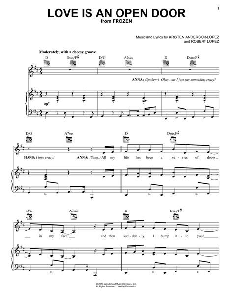 Love Is An Open Door | Sheet Music Direct