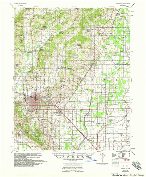 Jonesboro, Arkansas 1958 (1958) USGS Old Topo Map Reprint 15x15 AR Quad 260127 - OLD MAPS