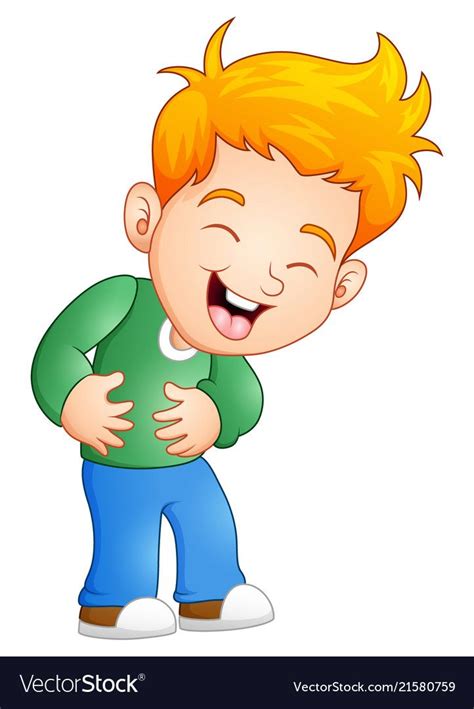 Little boy laughing out loud Royalty Free Vector Image | Kids cartoon ...